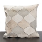 Cream & Off White Cow Hide Pattern Pillow