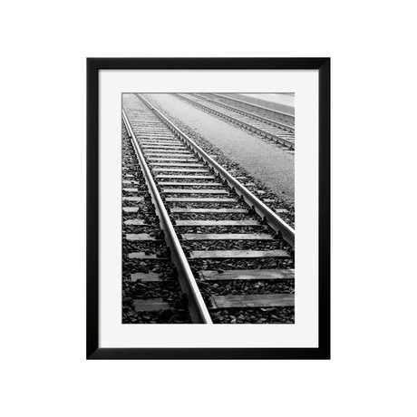 Train Tracks, Zurich, Switzerland (SOHO Black Wood Frame)