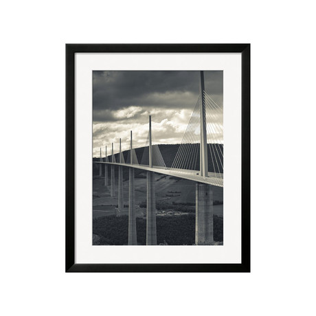 France, Midi-Pyrenees Region, Millau Viaduct Bridge (SOHO Black Wood Frame)
