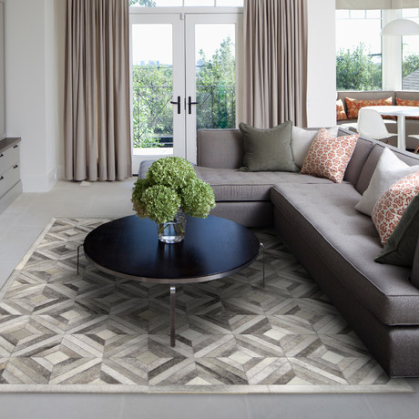 Gray Hide Patchwork Rug // MH252 (4'L x 6'H)