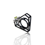 Klark // Ring // Black w/ Green Olivine (Size 7)