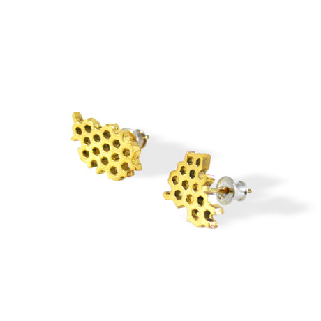 II Honeycomb // Gold Earrings