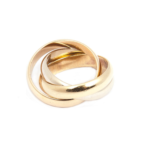 Cartier Trinity 18k Ring in Yellow + White Rose Gold // Sizes 4, 6 (Size 4)