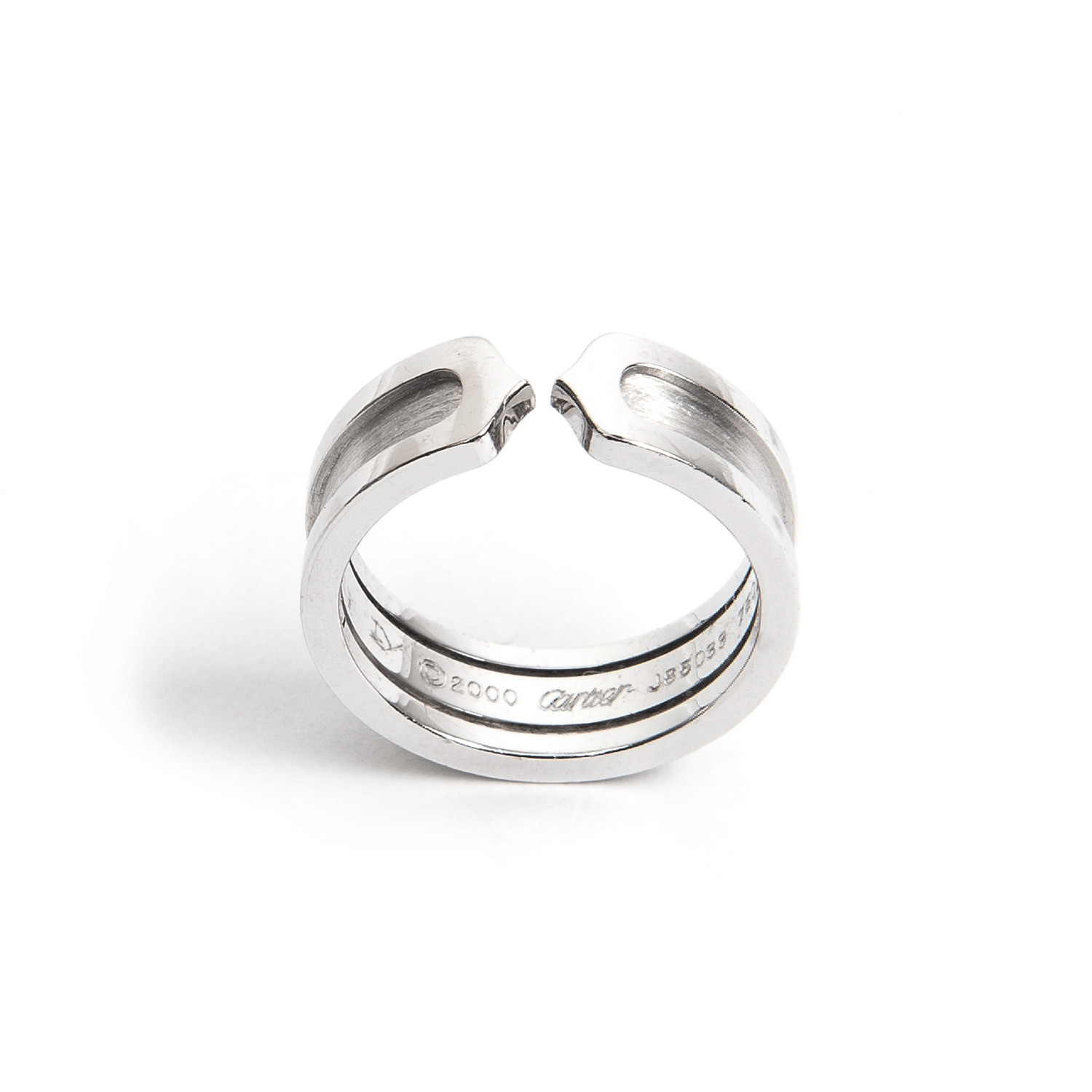 Cartier 18k White Gold Double Ring // Size 7 - Cartier Vintage Jewelry ...
