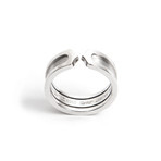 Cartier 18k White Gold Double Ring // Size 7