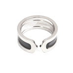 Cartier 18k White Gold Double C Ring // Size 7
