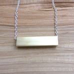 Minimalist Square Brass Tube Necklace