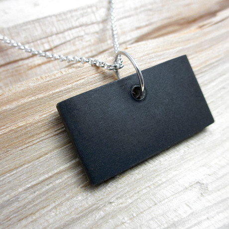Minimalist Square Black Steel Necklace