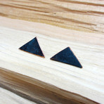 Blackened Copper Triangle Earrings