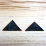 Blackened Copper Triangle Earrings