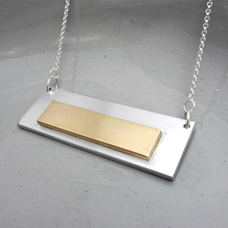 Geometric Aluminum + Brass Necklace // Large