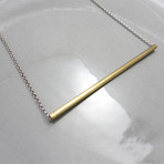 Minimalist Brass Tube Necklace
