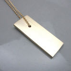 Minimalist Brass Rectangle Necklace