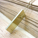 Minimalist Brass Rectangle Necklace