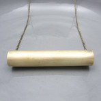 Minimalist Round Brass Tube Necklace