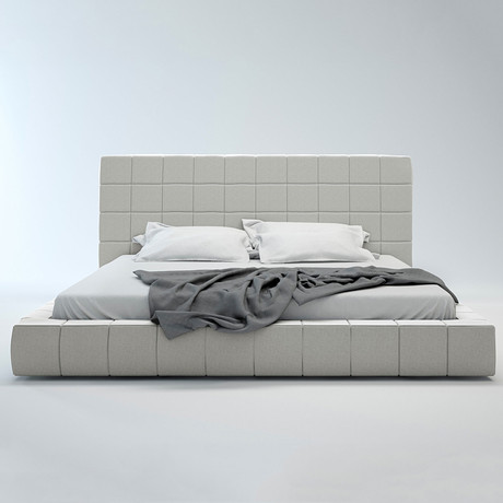 Thompson Bed // Dove Gray Fabric (Eastern King: 86"L x 94"W x 41"H)