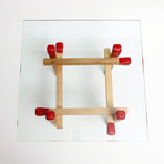 Matchstick Table // Square (Maple + Red)