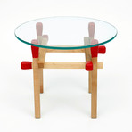 Matchstick Table // Round (Maple + Red)