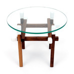Matchstick Table // Round (Walnut + White)