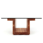 SQG Glass Top Table // White Oak (Small: 30"L x 22"W Top)