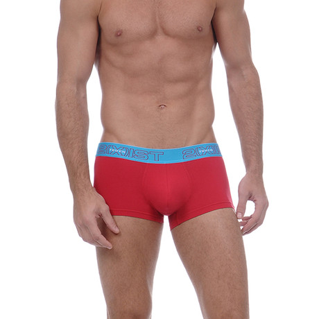 No Show Trunk // Red Rose, Bright Turquoise // 3-Pack (S)
