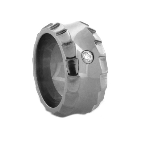 Templar Ring w/ Diamond // Grey + 10mm (Size 9)