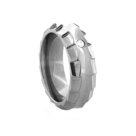 Templar Ring w/ Diamond // Grey + 8mm (Size 9)
