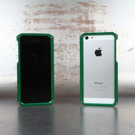Alloy 5 iPhone Case // Green (Black End Caps)