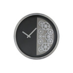 Half Gear Wall Clock // Black