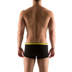 Cotton Stretch Solid Trunks // 2 Pack // Yellow, Black (S)