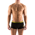 Cotton Stretch Solid Trunks // 2 Pack // Yellow, Black (S)