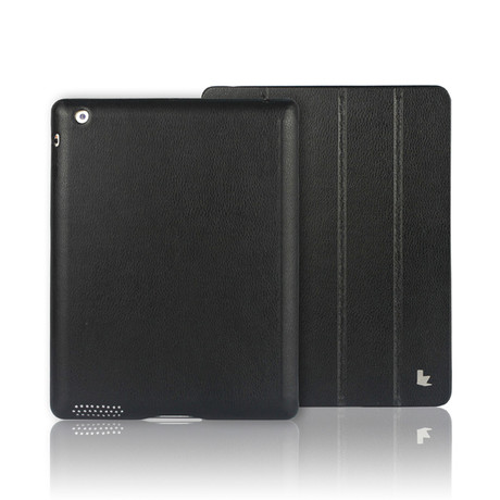Executive Premium Leatherette Smart Cover Case // iPad (Black)