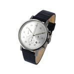 Chronograph Watch // Polished w/ Croco Nero Leather Strap