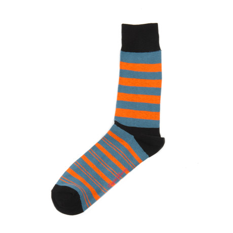 Fancy Men's Socks // Black and Orange Stripe