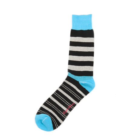 Fancy Men's Socks // Black and Blue Stripe
