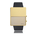 LED Watch // Polished Gold w/ Black Leather Strap
