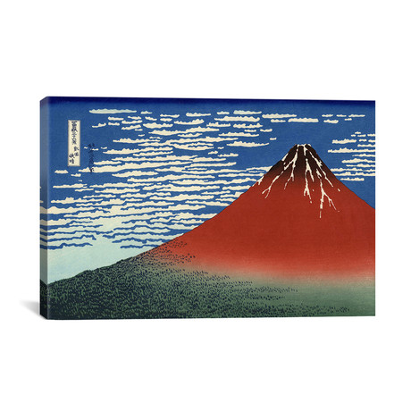 Mount Fuji in Clear Weather by Katsushika Hokusai // Canvas (Small: 26"L x 18"H)