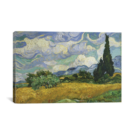 Wheatfield with Cypresses 1889 by Vincent van Gogh // Canvas (Small: 26"L x 18"H)