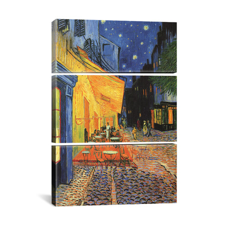 The Cafe Terrace by Vincent van Gogh // Triptych (3 Piece: 40"L x 60"H)