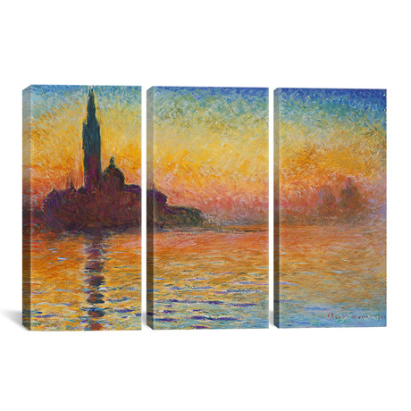 Saint-Georges Majeur by Claude Monet // Triptych (3 Piece: 60"L x 40"H)