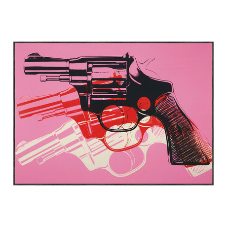 Gun // Circa 1981-82 // Black, White, and Red on Pink