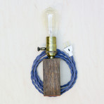 Mini Lamp (Smoked Oak with Denim Cotton Cord)