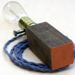 Mini Lamp (Smoked Oak with Denim Cotton Cord)