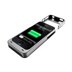 uNu DX Plus Extended Battery Case for iPhone 4/4S // Matte Black & Silver