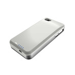uNu DX Plus Extended Battery Case for iPhone 4/4S // Glossy White & Silver
