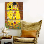 The Kiss by Gustav Klimt // Triptych (3 Piece: 40"L x 60"H)