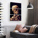 Skull With Cigarette 1885 by Vincent van Gogh // Triptych (3 Piece: 40"L x 60"H)