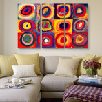 Squares with Concentric Circles by Wassily Kandinsky // Triptych (3 Piece: 60"L x 40"H)