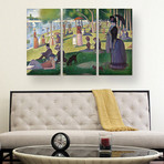 Sunday Afternoon by Georges Seurat // Triptych (3 Piece: 60"L x 40"H)