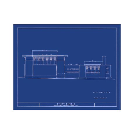 Frank Lloyd Wright // Unity Temple // West Elevation